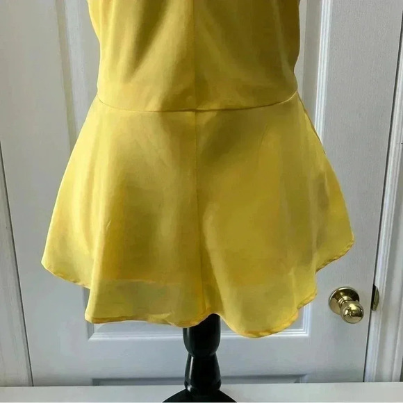 Ricki’s Blouse Sleeveless Peplum Halter Neck Flowy Top Yellow 0/XS - Picture 9 of 14